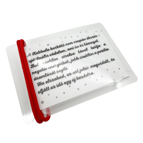 Kabbala Kártya Piros Védelmező Karkötővel (3db)