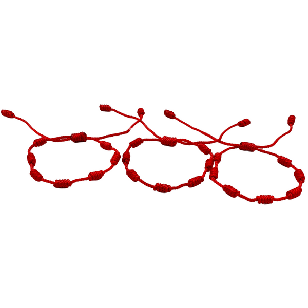 (2+1 db) 7 Csomós Védelmező Piros Kabbala Karkötő – Az Egyedi Védelem és Pozitív Energia Ékszere