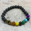Bratara din piatra de lava - Hamsa Chakra