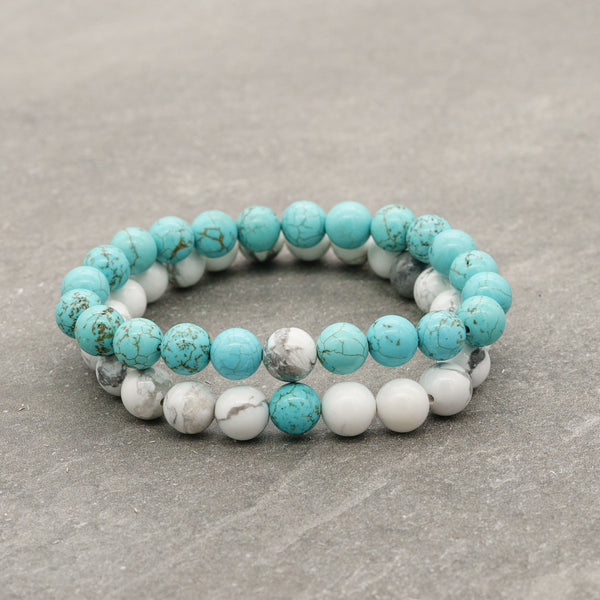 Páros "szerencse" karkötő - Türkenit és howlit