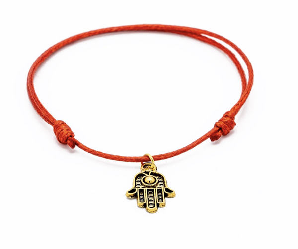 Brățară Kabbalah culoare bronz cu semn de mână Hamsa
