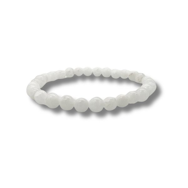 🤍 Tejszín Jáde Golyó Karkötő – 6–7 mm, Hőkezelt Ásvány
