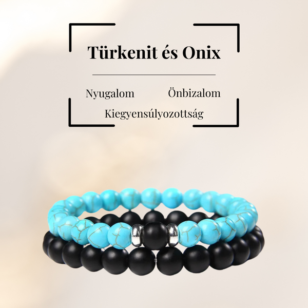 Türkenit és Onix Páros Karkötő