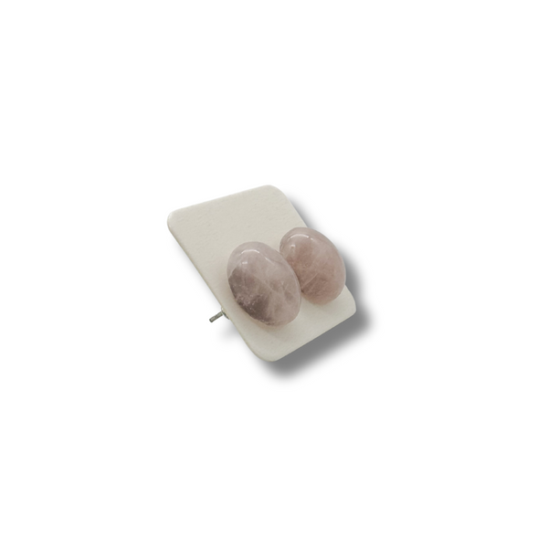🌸 Rózsakvarc Ovális Fülbevaló – 8×10 mm