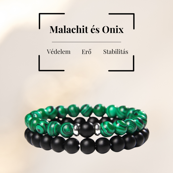 Onix és Malachit páros karkötő