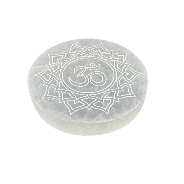 🕉️ Szelenit korong - om mandala 8cm 🕉️