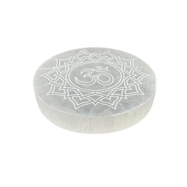 🕉️ Szelenit korong - om mandala 8cm 🕉️