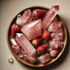 Bratara "Concentration" - Strawberry quartz Bratara granulata