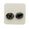 🖤 Hópehely obszidián fülbevaló – Ovális ❄️ 6,5×8,5 mm