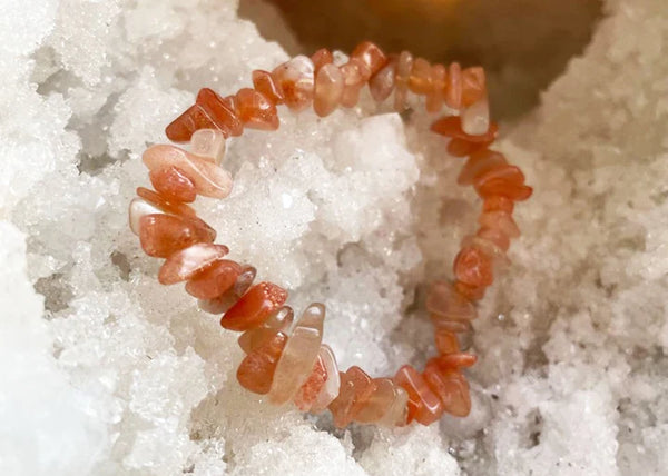 Bratara feminitate - Bratara Peach Moonstone rotunjita