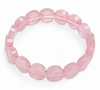 💗 Rózsakvarc karkötő – Háromszög fazettált korongok 💗 13×6 mm