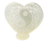 💞 Szelenit szív – Yin-Yang álló 💞 10–12 cm