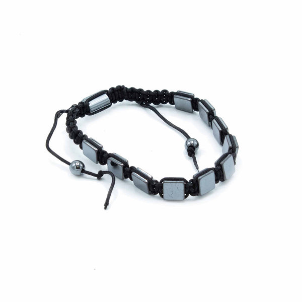 Mágneses Hematit Shamballa Karkötő -Lapos Négyzetek