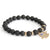 Hamsa / Black Agate - Brățară cu pietre prețioase
