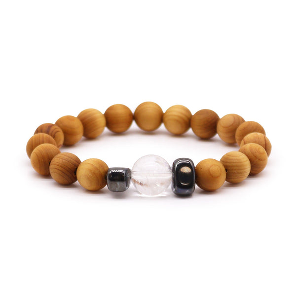 Cédrusfa Korona Chakra Karkötő Kristálykvarccal-0