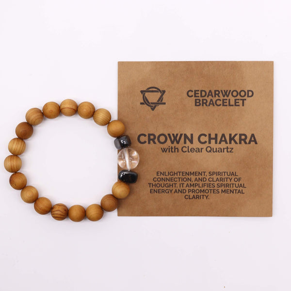 Cédrusfa Korona Chakra Karkötő Kristálykvarccal-1