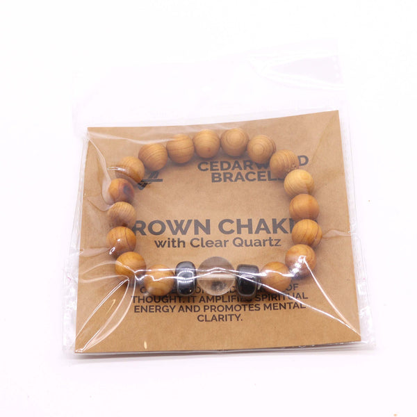 Cédrusfa Korona Chakra Karkötő Kristálykvarccal-3