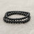 Bratara dubla "noroc" 6mm - Onix si piatra de lava