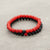 Bratara dubla "noroc" 6mm - Onix si jad rosu