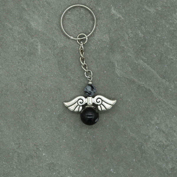 Breloc mineral Obsidian Angel