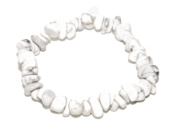 Cea mai puternică brățară „consumator” - Howlite alb pe jumătate rotunjite